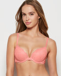 Lace Push Up Bra in Peach Fizz
