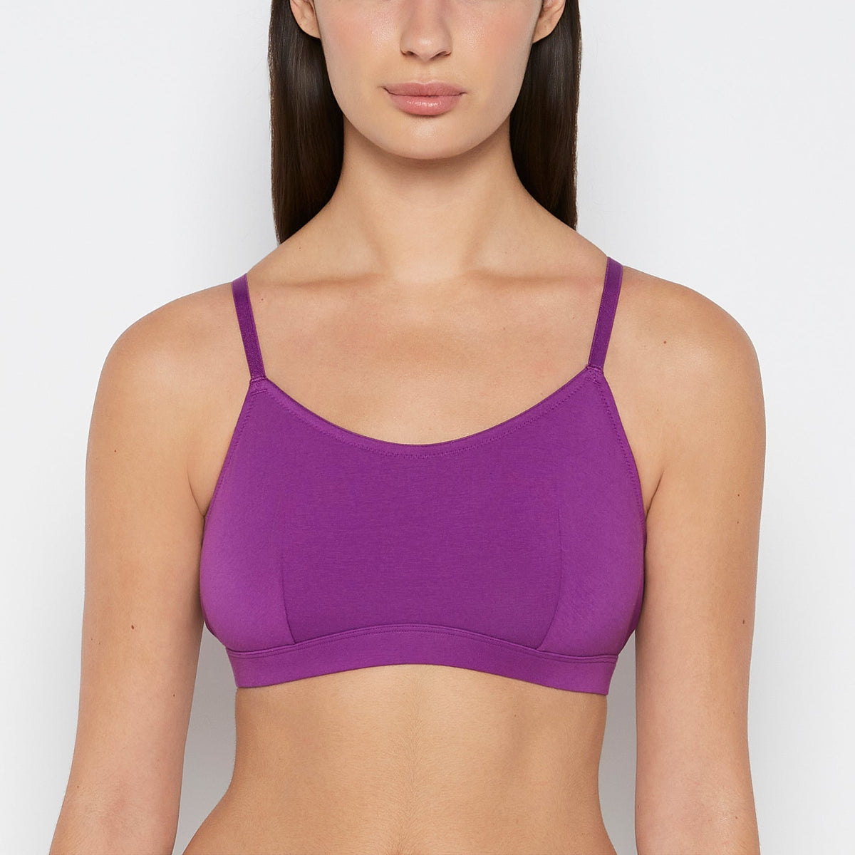 Cotton Scoop Bralette in Sparkling Grape