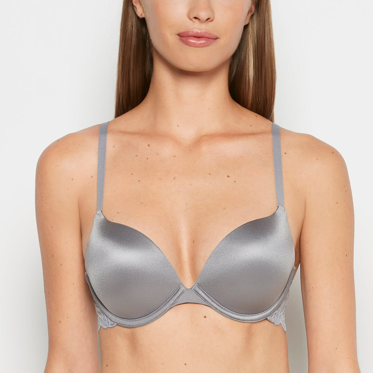 Micro cup push up bra with Reverie Lace Wing in Skyrocket