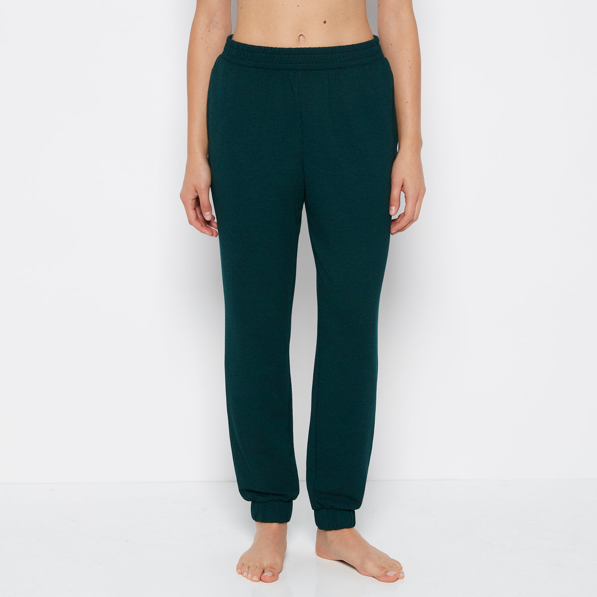 French Terry Sleep Pant in Emerald Green Heather