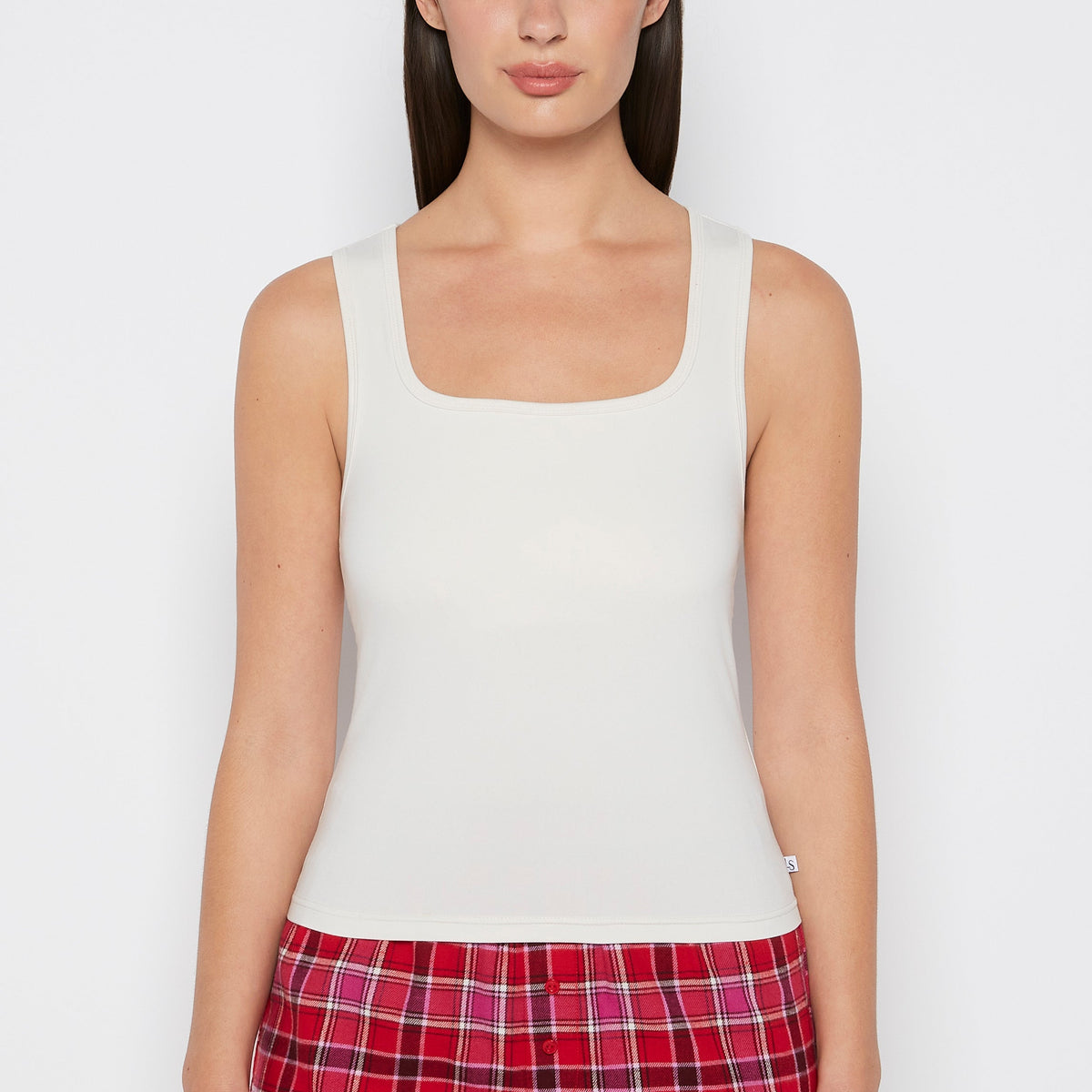 Square Neck Sleep Tank in Egret