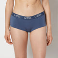 Boyshort Panty with Art Deco Logo in Vintage Indigo