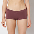 Boyshort Wide Waist Cotton Panty in Plum Wine