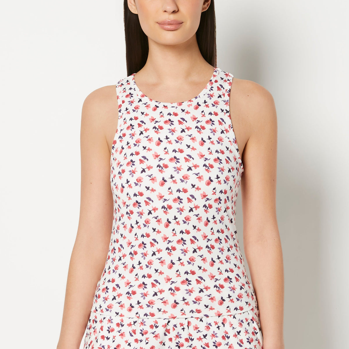 Casual Sleep Jersey High Neck Tank in Breezy Mid Floral
